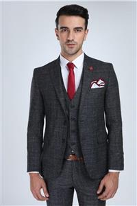 Suitmen Erkek Lacivert Cool Yelekli Takım