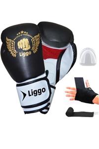 Liggo Çocuk Boks Eldiveni Seti Bandaj Dişlik Kick Boks Muay Thai