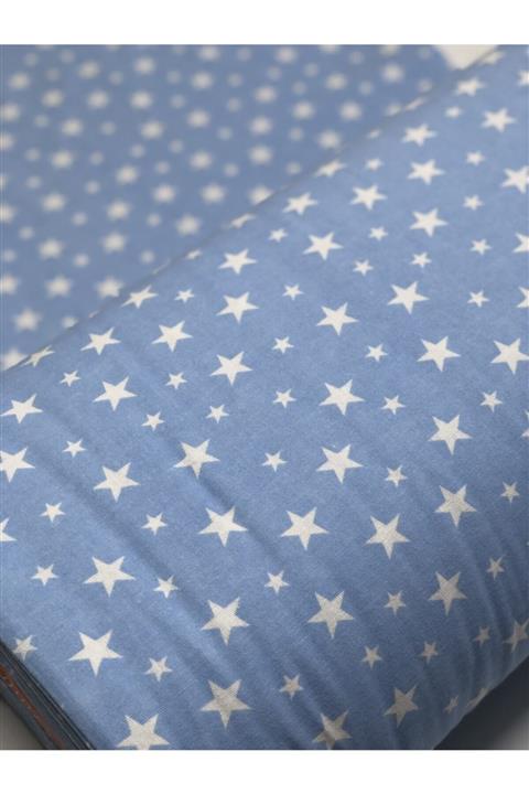 FAAL Unisex Bebek Mavi Pazen Çarşaf ve Yastık Kılıfı