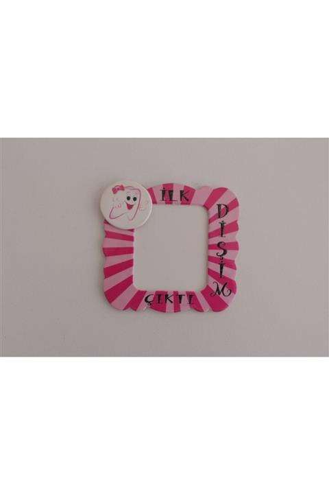 Hobi Evim 25'li Ilk Dişim Yazılı Pembe Magnet