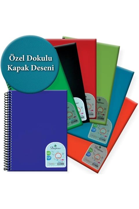 Defne 96 Yaprak Kareli A5 Plastik Kapak Spiralli Defter