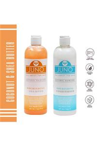 JUNO Coconut & Shea Butter Nourishing Shampoo & Conditioner / Natural Nem Bakım Şampuan & Krem 400ml