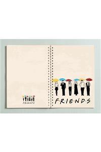 Paytak Moda Friends Dizi Tasarım Spiralli A5 96 Yaprak Çizgisiz Defter Pytkdt0270