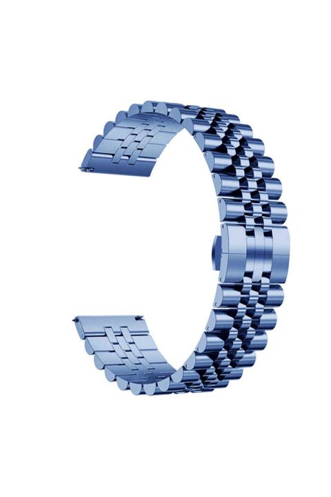 Coverzone Haylou Solar Uyumlu Ls05 Parlak Metal Klipsli Kordon Lacivert