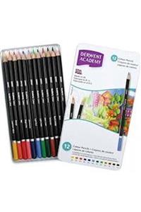 Derwent Academy Colour Pencils 12 Li Teneke Kutu