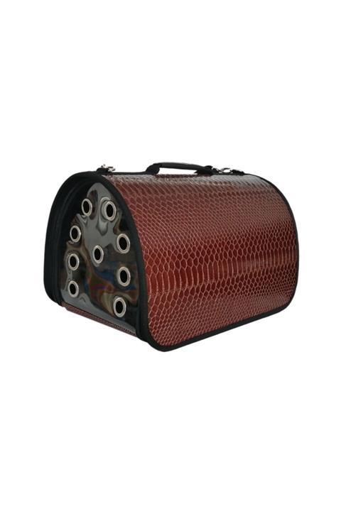 DIGERUI Flipper Kedi Köpek Deri Taşıma Çantası 25x26x42 cm Kahverengi