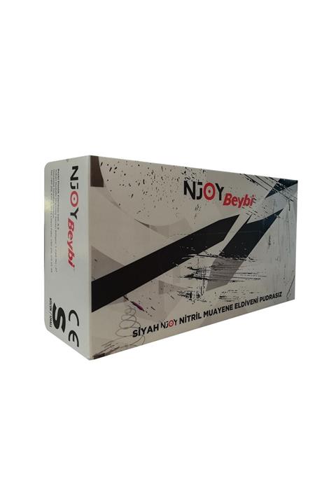 Beybi Njoy Nitril Muayene Eldiveni Pudrasız Siyah-s