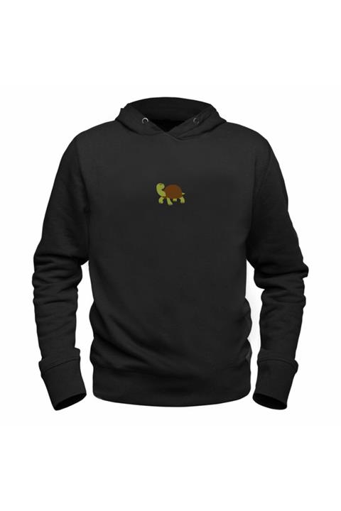 Alfa Tshirt Animal Kaplumbağa Dijital Baskılı Siyah Sweatshirt