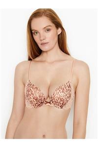 Victoria's Secret Dream Angels Yumuşak Saten Push-up Leopar Sütyen