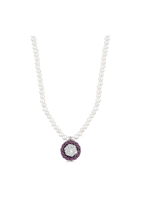 Emel Pırlanta 0.50 Ct. Mor Pırlanta Inci Bileklik