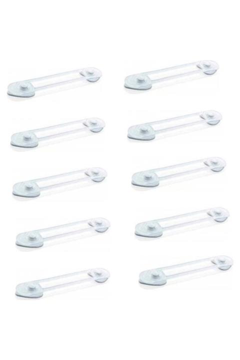 demethome 10 Adet Çocuk Bebek Güvenlik Çekmece Dolap Kapak Kilidi 18 Cm Büyük Boy