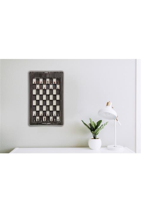 OnyaLazer 3d Satranç Duvar Tablosu-metal Döküm Taşları Ile