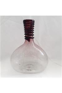 BLENKO Amerikan Handcraft Crackle Glass Spıral Ağızlı Cam Karaf