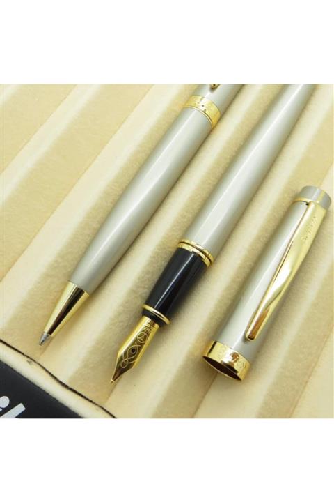 PİGADO Scrikss Gold Gri 2'li Tükenmez Ve Dolma Kalem