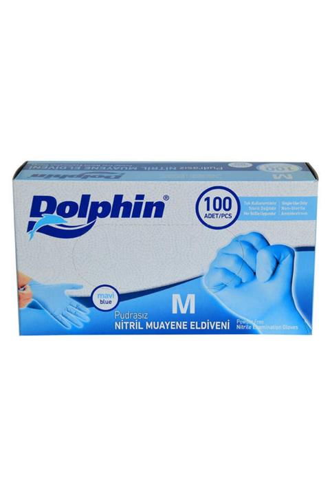 Dolphin Mavi Pudrasız Orta Boy Eldiven