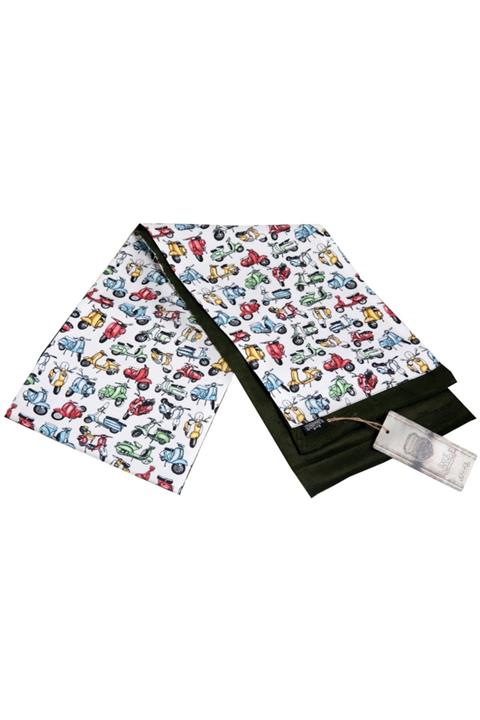 Exve Exclusive Vespa Baskılı Çift Taraflı Atkı^|en_us:vespa Printed Double Face Scarf