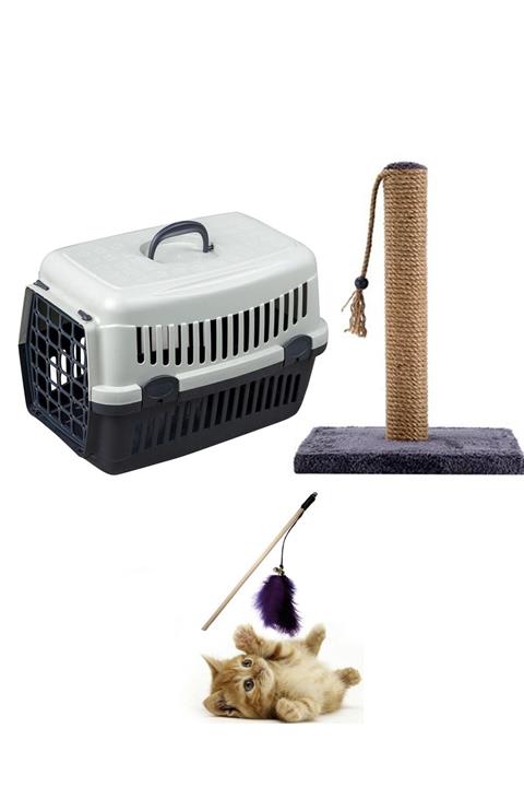 Pet Style Kedi Taşıma Seti 3 Prç Gri