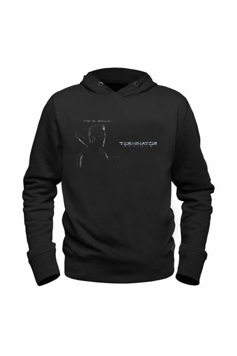 Alfa Tshirt Terminatör Resimli Dijital Baskılı Siyah Sweatshirt
