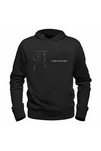 Alfa Tshirt Terminatör Resimli Dijital Baskılı Siyah Sweatshirt