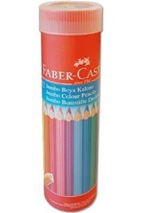 Faber Castell Faber-castell Boya Kalemi 12 Renk Jumbo Tam Boy Tüp Üçgen