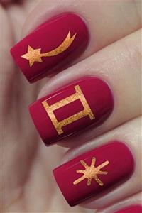 Artikel Bronz Burçlar Metalik Tırnak Sticker, Nail Sticker, Nail Art