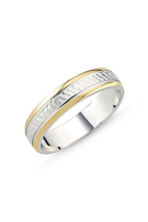 Güler Yüzlü Silver Unisex Taşsız Çift Renkli Gümüş Alyans 20