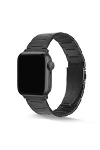 Apple Watch 40 Mm Krd48 Metal Prizma Desen Kordon Kayış Siyah + Popsocket