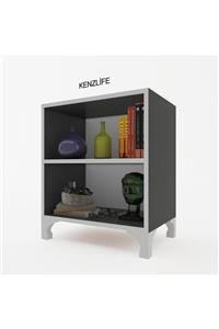 Kenzlife Kitaplık Tuğçe 068*060*020 Gri Ayaklı Mutfak Dolabı Banyo Ofis Ayakkabılık Kiler