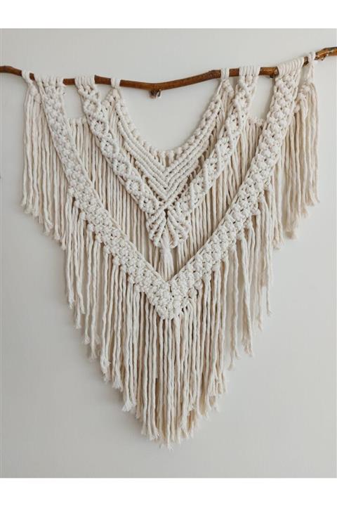 Master hand Bej Makrome Duvar Süsü