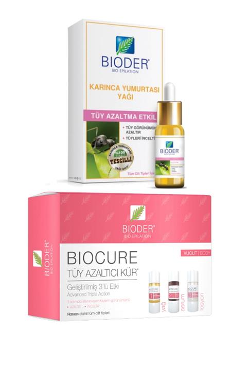 Bioder Tüy Azaltma Etkili Karınca Yumurtası Yağı 30ml Tüy Azaltıcı Vücut Serum 3x10ml