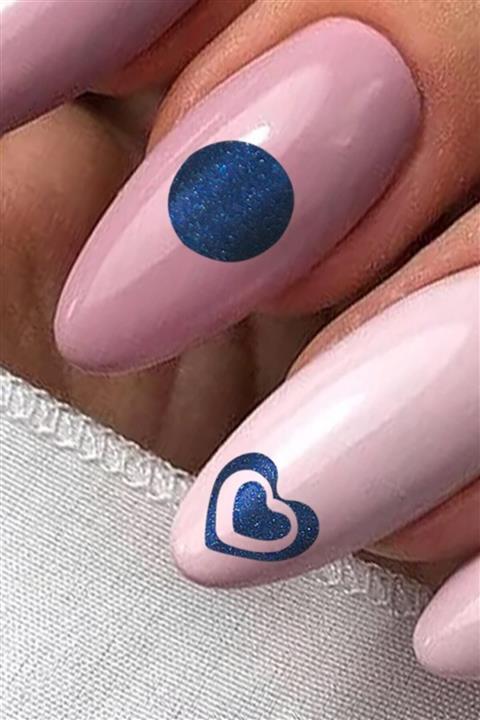 Artikel Lacivert Karışık Şekiller Metalik Tırnak Sticker, Nail Sticker, Nail Art