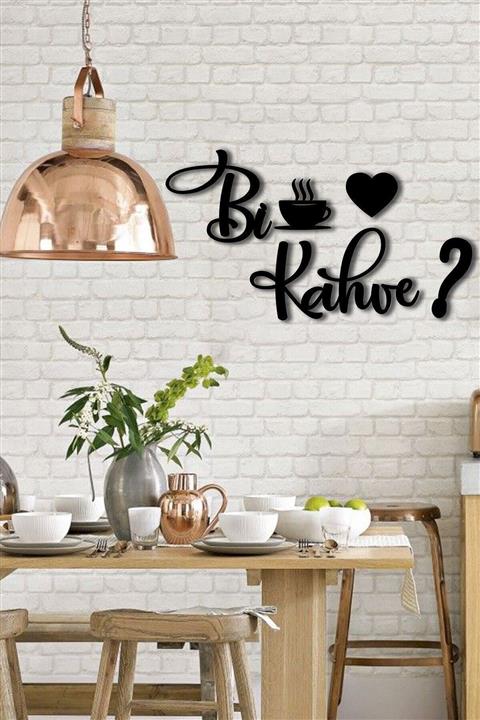 AA Shop 5 Parça Bi Kahve Yazısı Duvar Dekoru