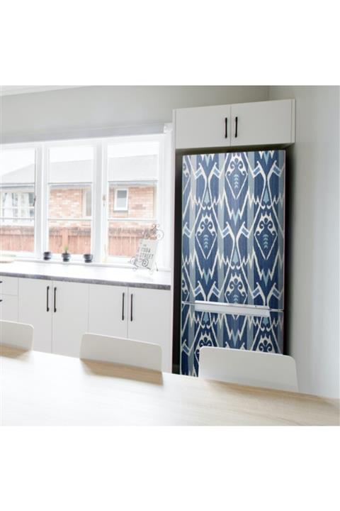 Artikel Mavi Kilim Deseni Buzdolabı Sticker