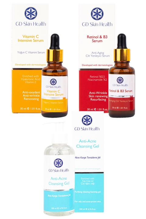 GD Skin Health Vitamin C Intensive +retinol & Vitamin B3 Serum + Anti-acne Cleansing Gel
