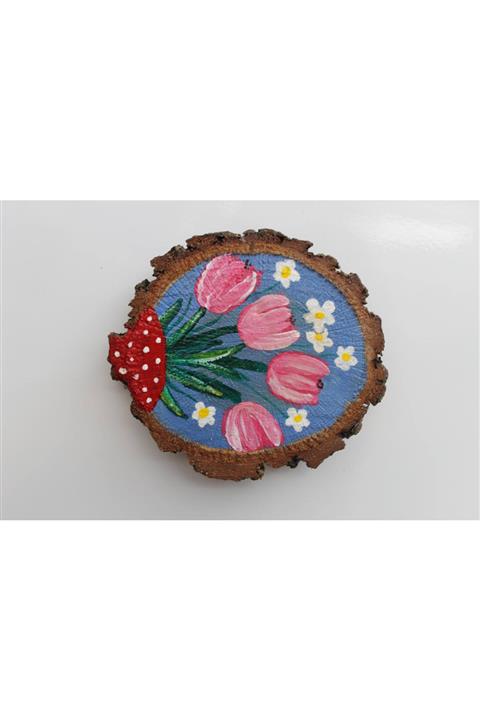 htnca Ağaç Boyama El Yapımı Magnet 8cm