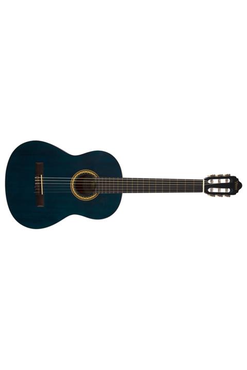 VALENCIA Vc204tbu Klasik Gitar, Scale 4/4,şeffaf Mavi Mat, Kapak