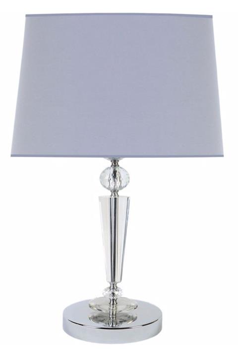 PATİNE Cordoba Kristal Taşlı Cam Baba Krom Orjinal Boy Abajur Viscon Koyu Gri