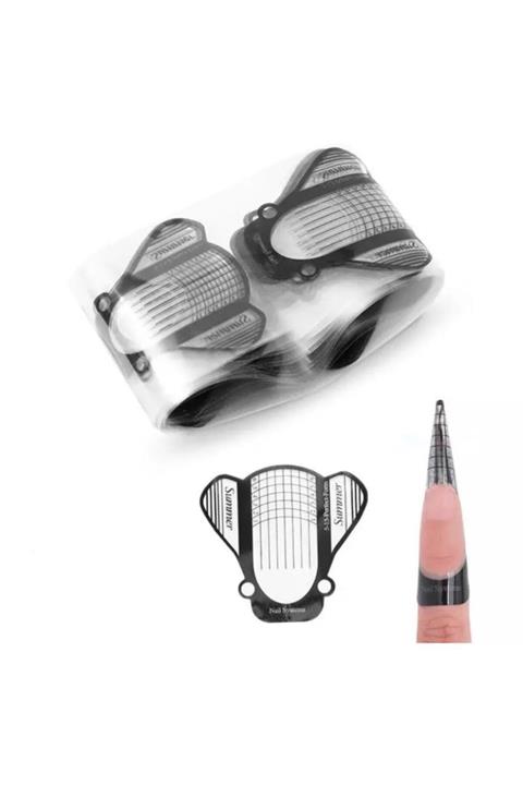 Born Pretty Protez Tırnak Şablonu 100 'lü Pvc Şeffaf Plastik