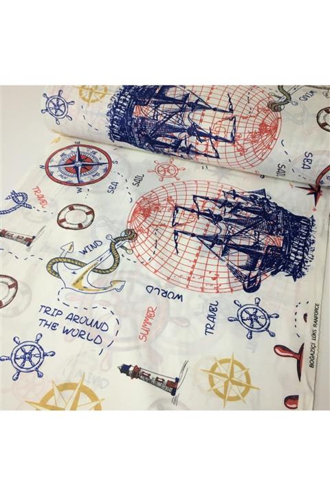 Bebek Özel %100 Pamuk Bebek Çocuk Lastikli Çarşaf 50x90 Yeni Denizci