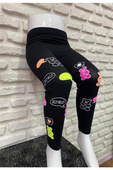 Fosforlu Kids Kız Çocuk Baskılı Tayt