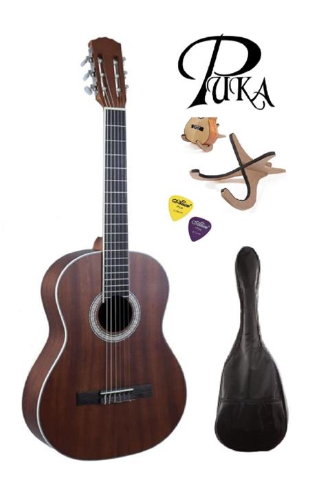müzikhane Puka Maun 4/4 Sap Ayarlı Gitar, Gitar Standı Kılıf Pena