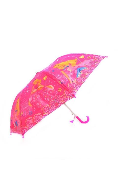 hediesshop Kız Çocuk Pembe Yarı Otomatik Mekanizma Küçük Boy Şemsiye 43 cm