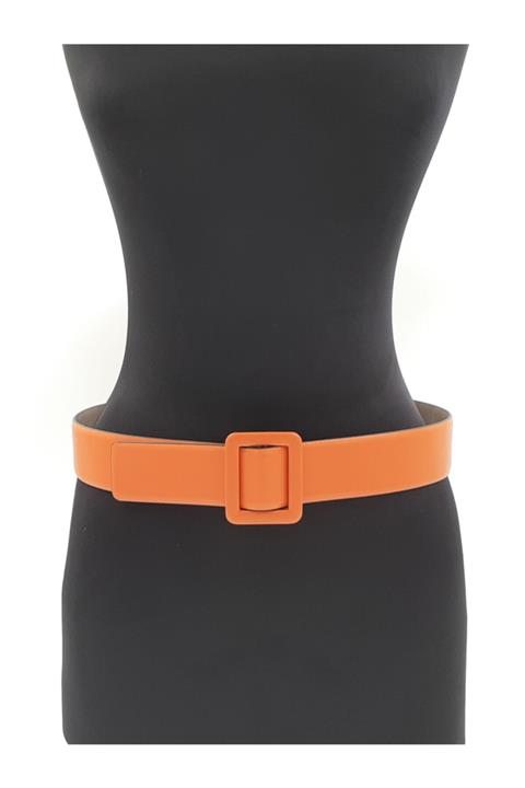 Rino Deri 4 Cm Kadın Hakiki Deri Kemer Orange