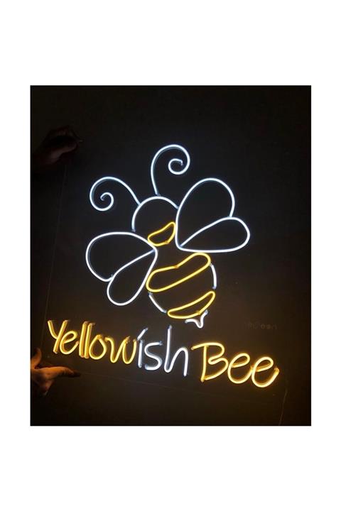 NeuNeon Yellowish Bee Neon Led Aydınlatma Gece Lambası Işıklı Duvar Dekor
