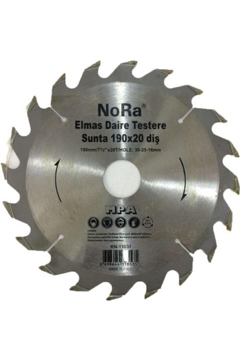 Nora Kn-11035 Elmas Uçlu Sunta Kesme Daire Testere 180x20