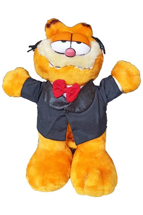 MuditaToys Oyunca Garfield Peluş Oyuncak Ceketli Papyonlu Kedi 30cm