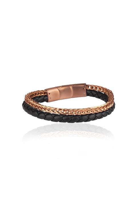 Kiğılı Erkek Deri Çelik Bileklik