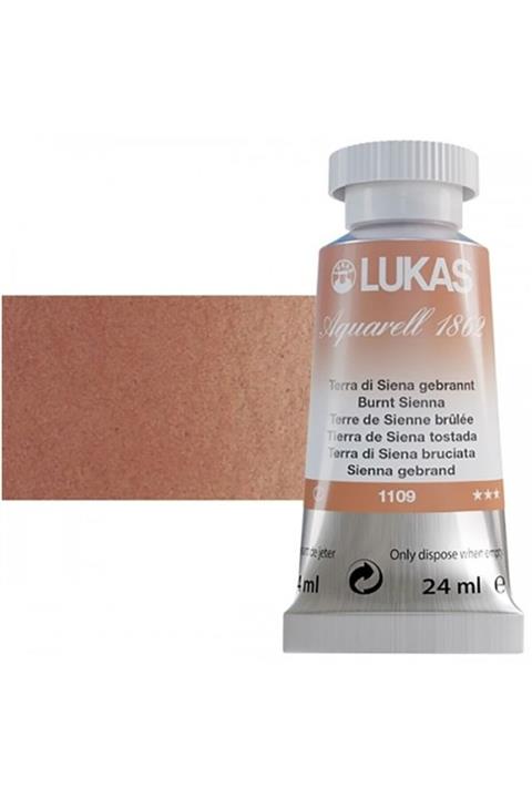 Lukas Aquarell 1862 Artist 24ml Sulu Boya 1109 Burnt Sienna