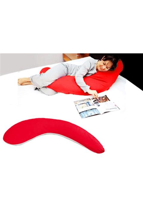 LAUREL DREAM Hamile Yastığı Sarıl Yat Hamile Destek Yastığı Hamile Bel Karın Destek Yastığı Yatak - Kırmızı