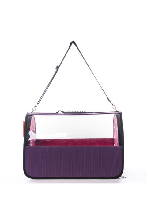 BEBEBEBEK Iki Taraflı Jumbo Şeffaf Taşıma Çantası Mor